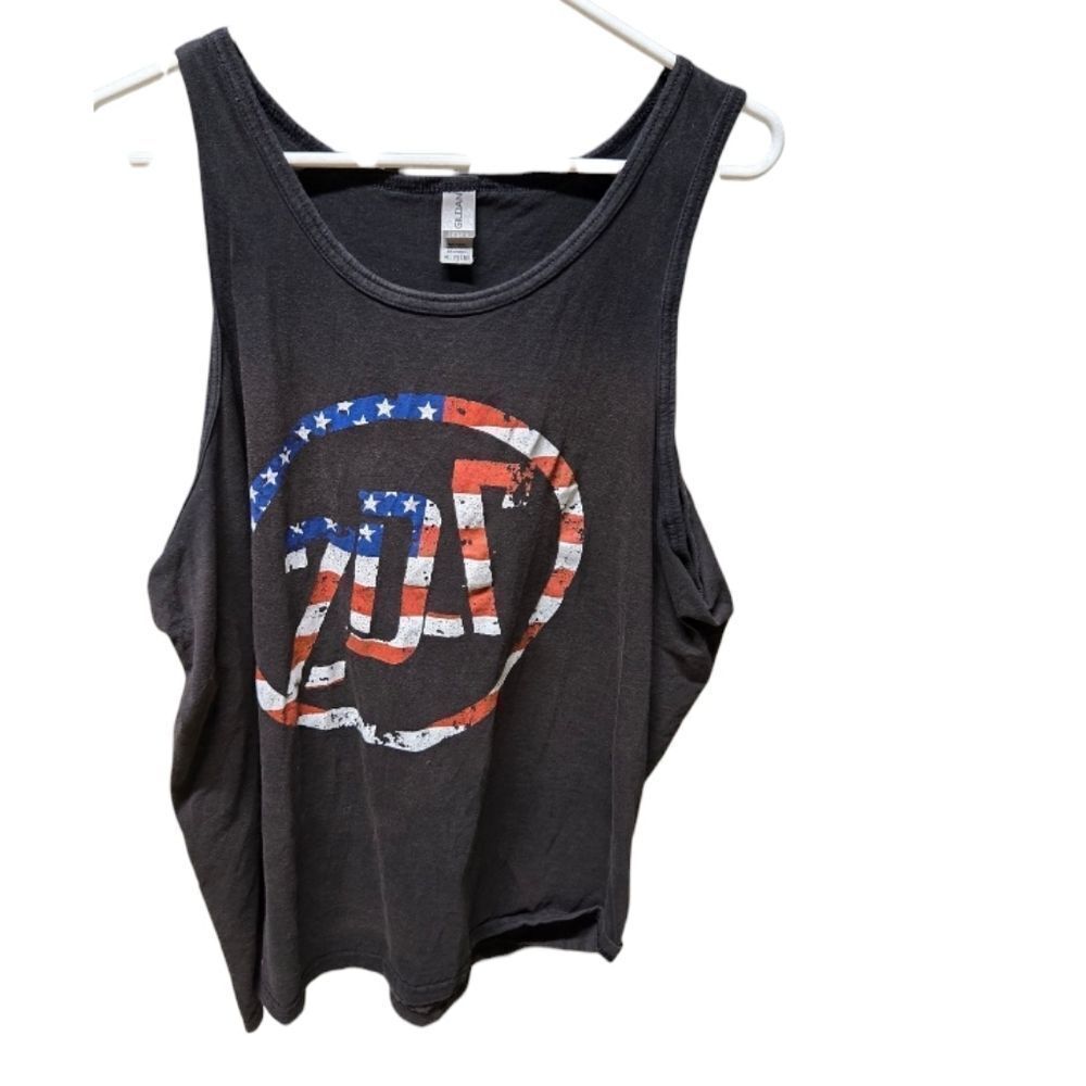 Men's American Flag Black Graphic Tank Top 2X Soft Sleeveless Patriotic Tee